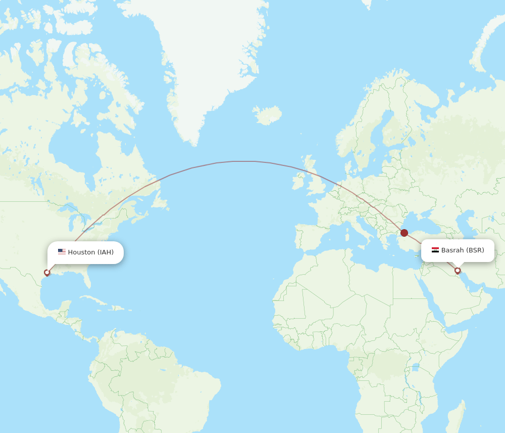 BSR-IAH flight routes