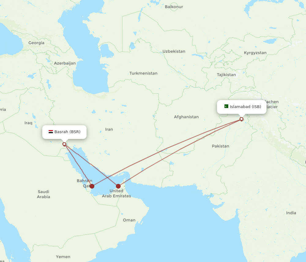 BSR-ISB flight routes