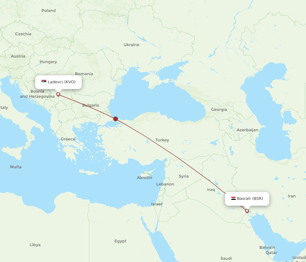 BSR-KVO flight routes
