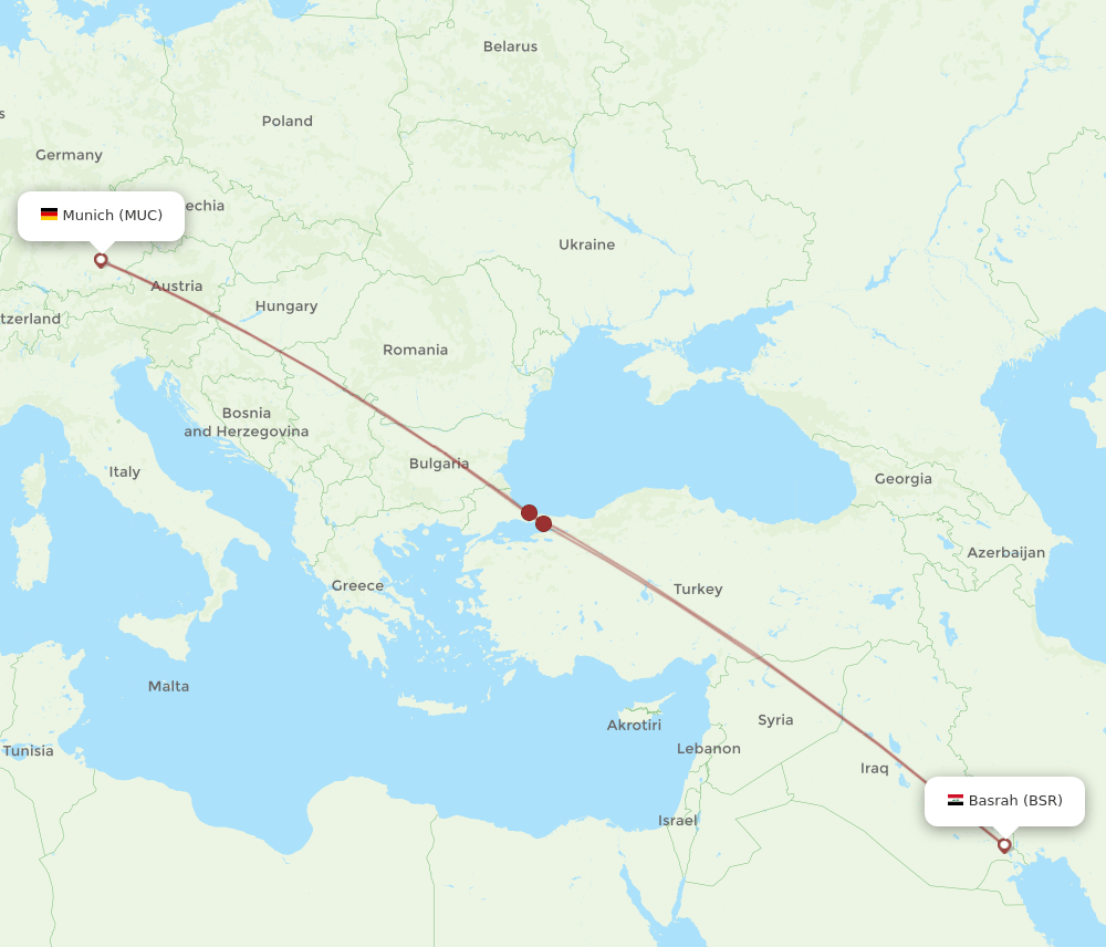 BSR-MUC flight routes