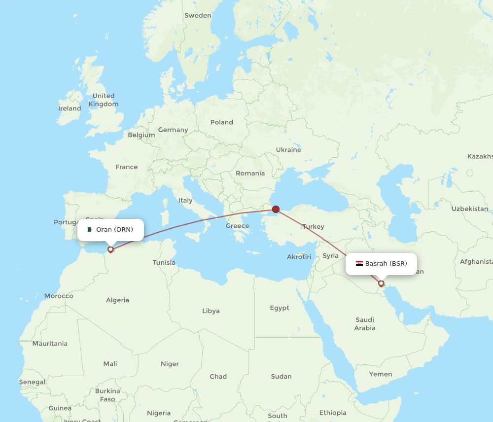 BSR-ORN flight routes