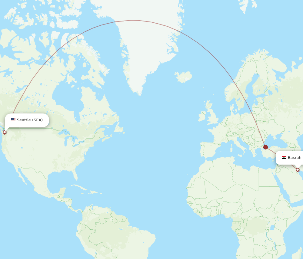 BSR-SEA flight routes