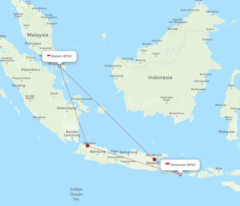 BTH-DPS flight routes