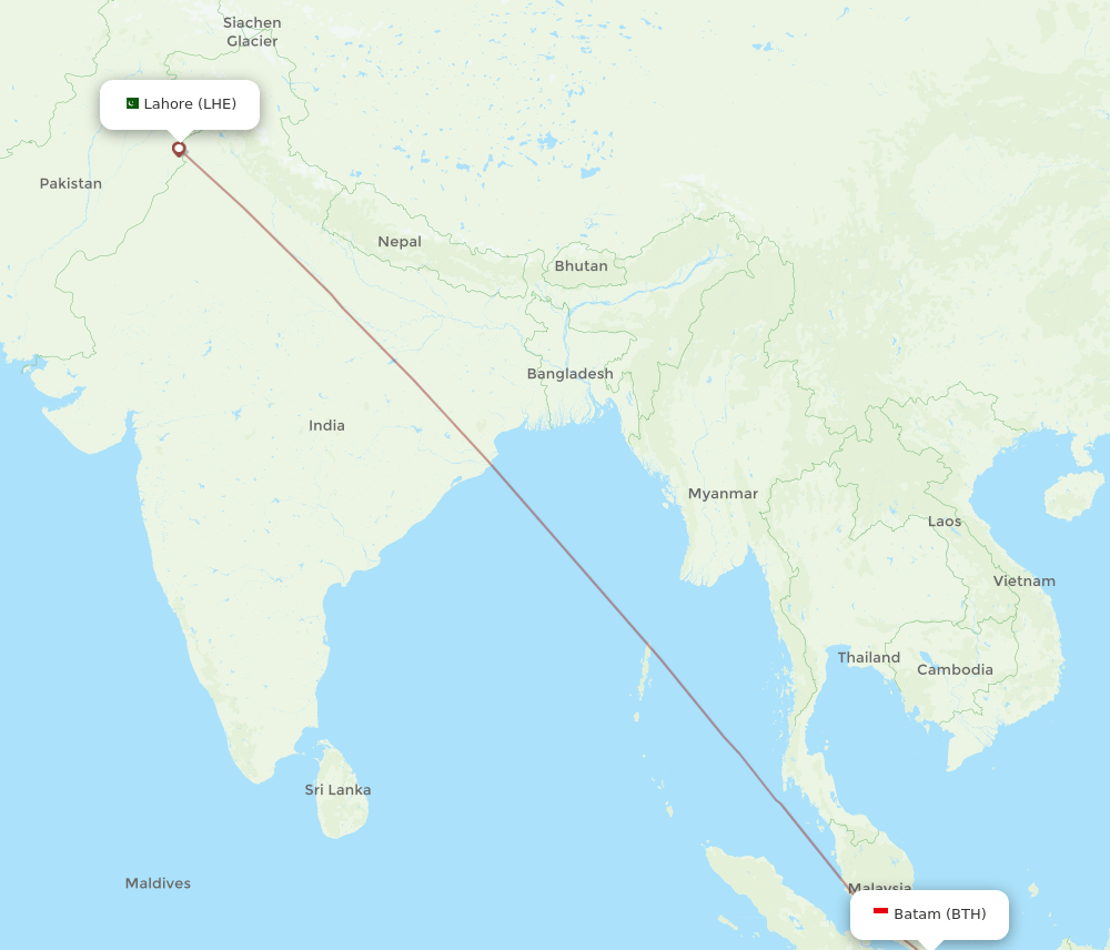 BTH-LHE flight routes