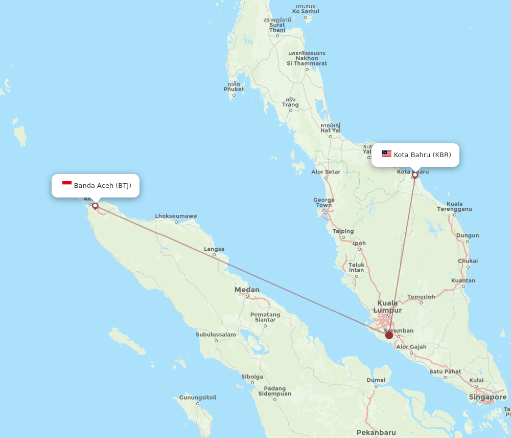 BTJ-KBR flight routes