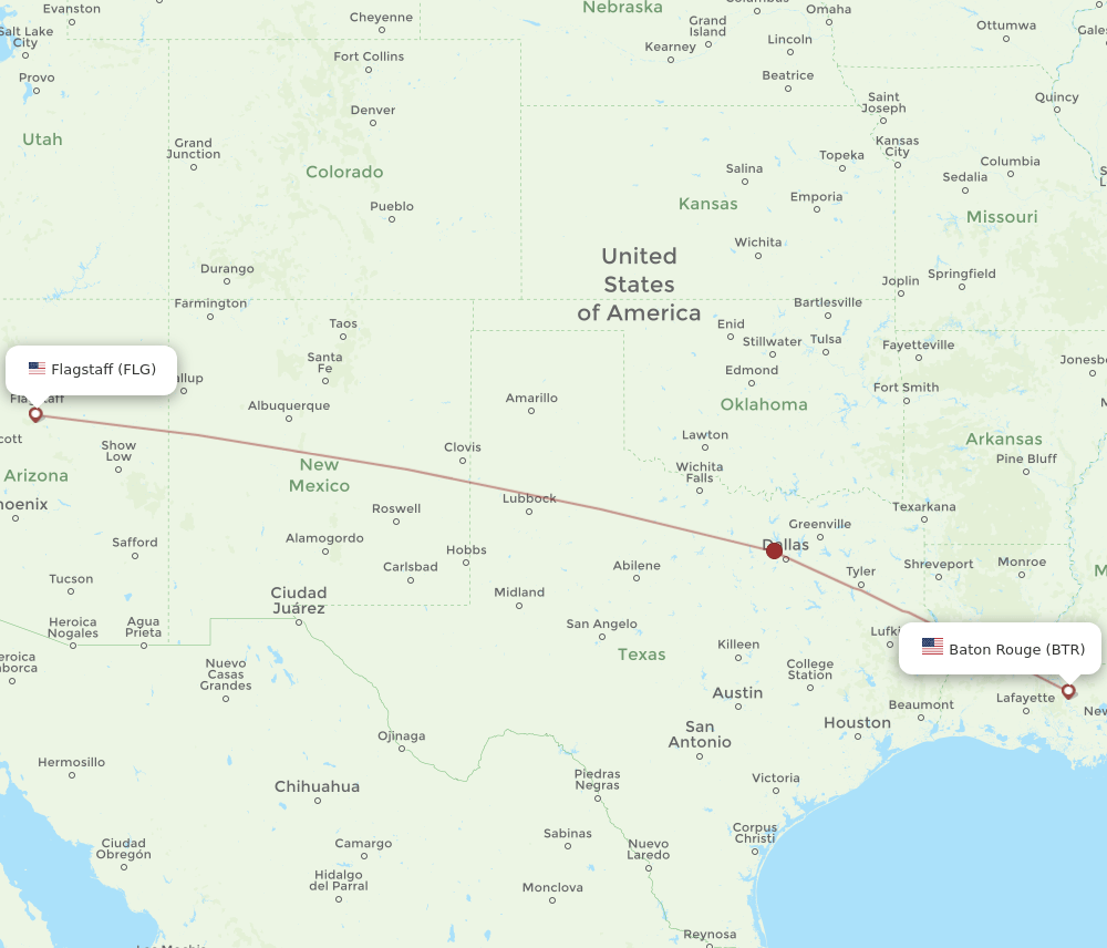 BTR-FLG flight routes