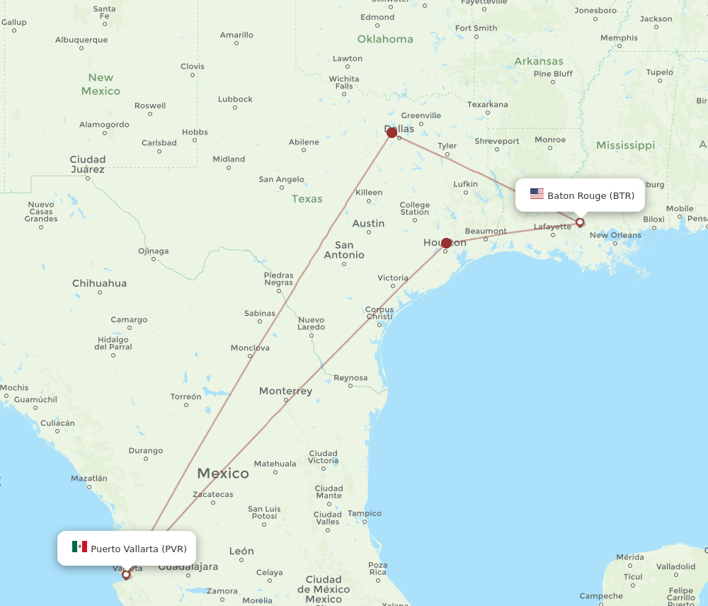BTR-PVR flight routes