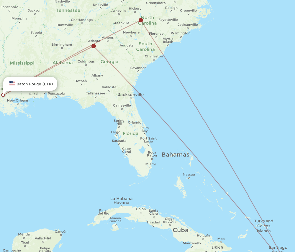 BTR-SDQ flight routes