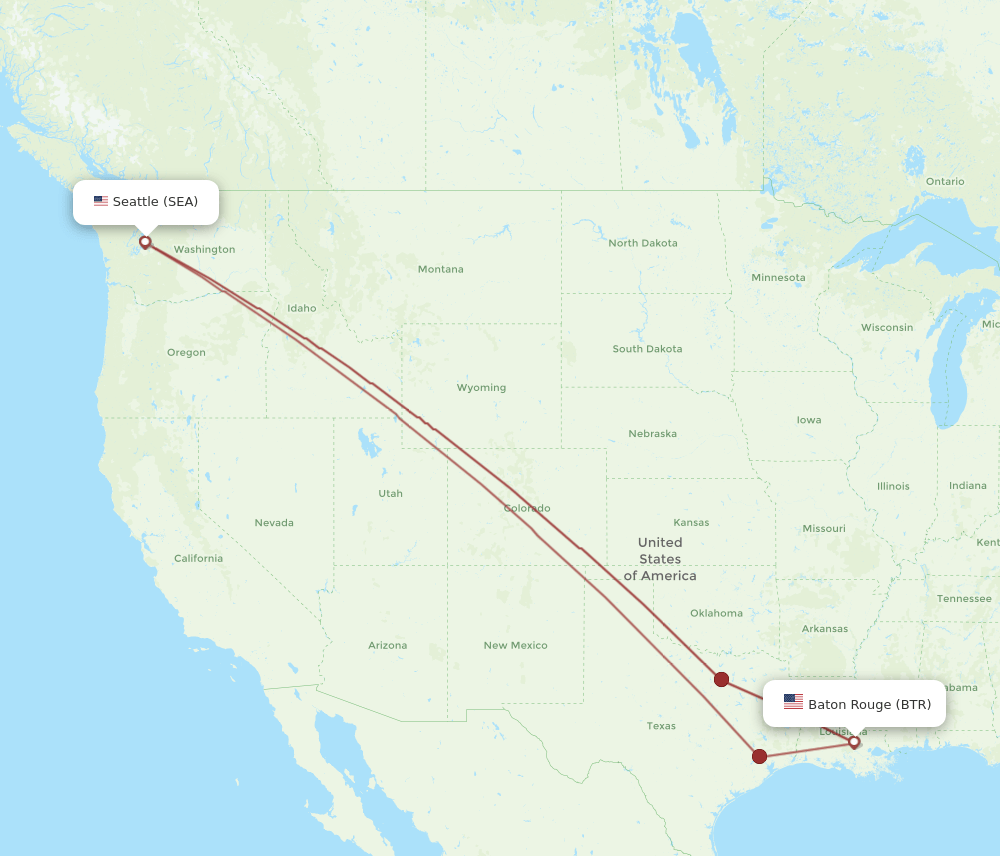 BTR-SEA flight routes