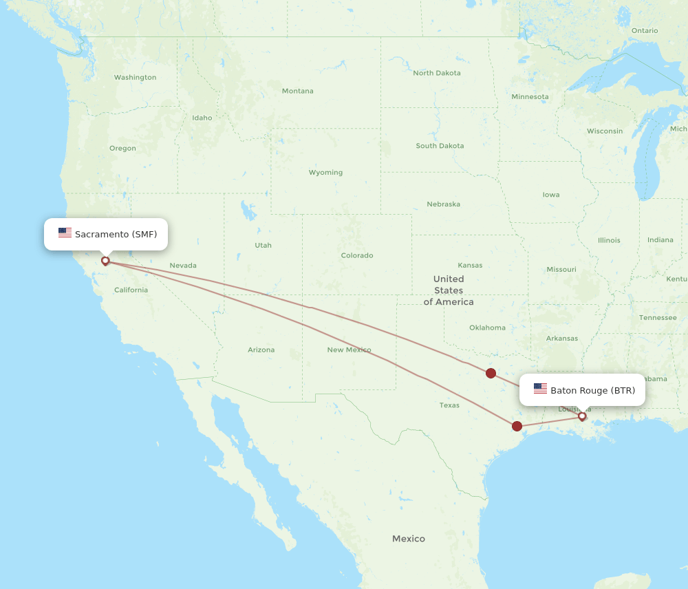 BTR-SMF flight routes