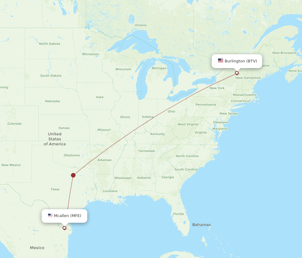 BTV-MFE flight routes
