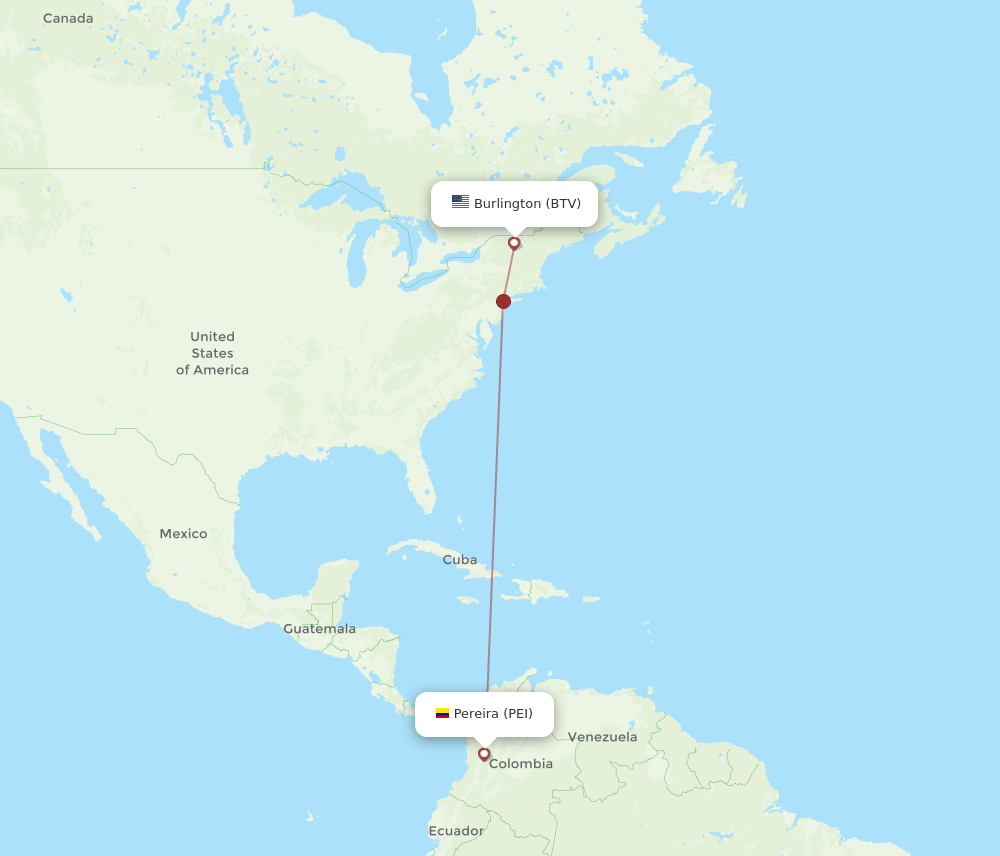 BTV-PEI flight routes