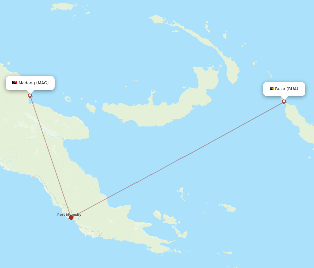 BUA-MAG flight routes