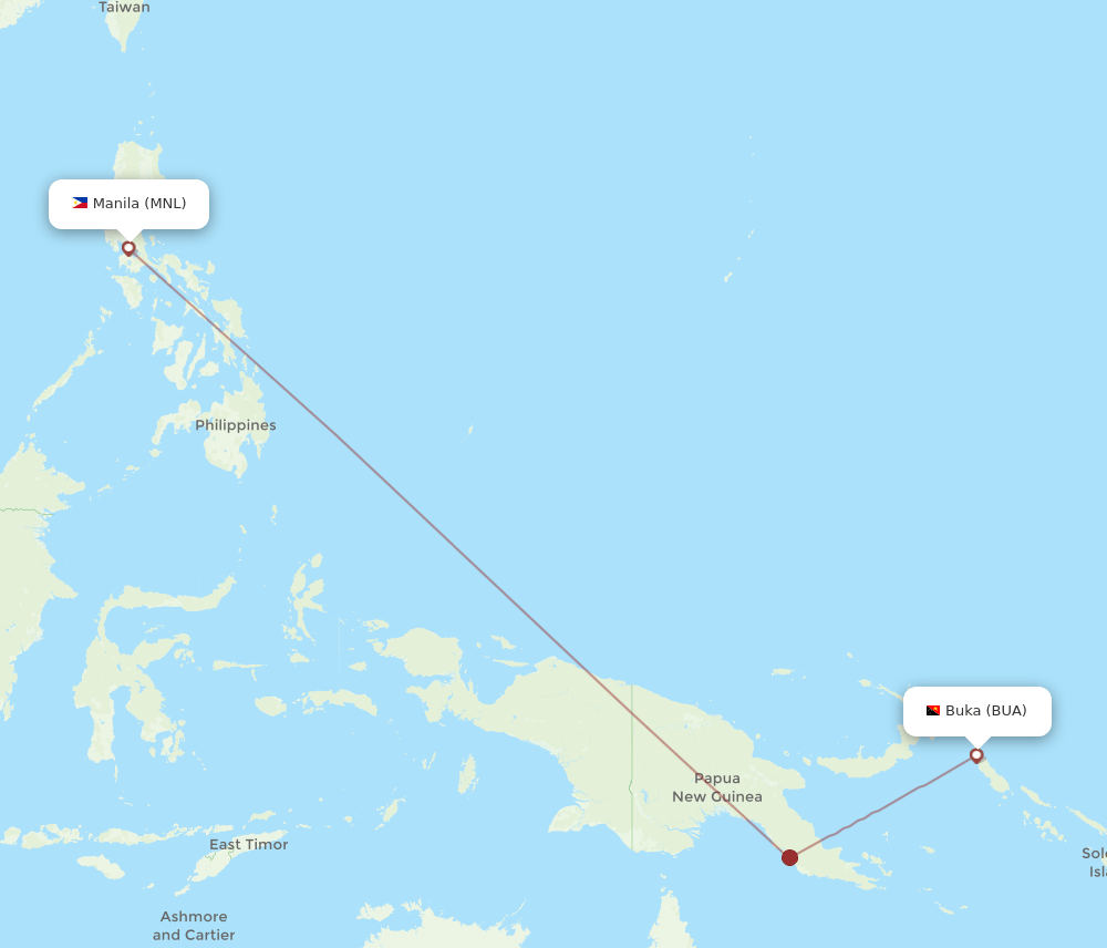 BUA-MNL flight routes