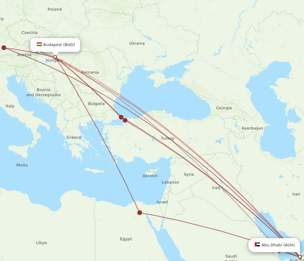 BUD-AUH flight routes