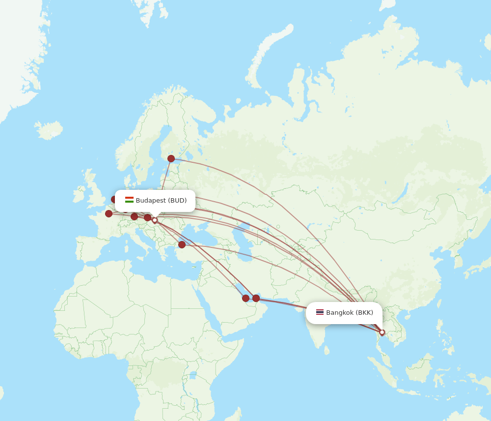 BUD-BKK flight routes