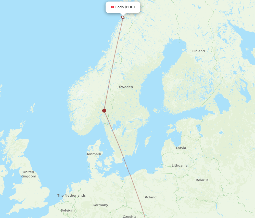 BUD-BOO flight routes