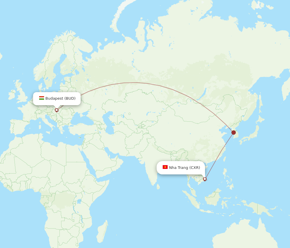 BUD-CXR flight routes