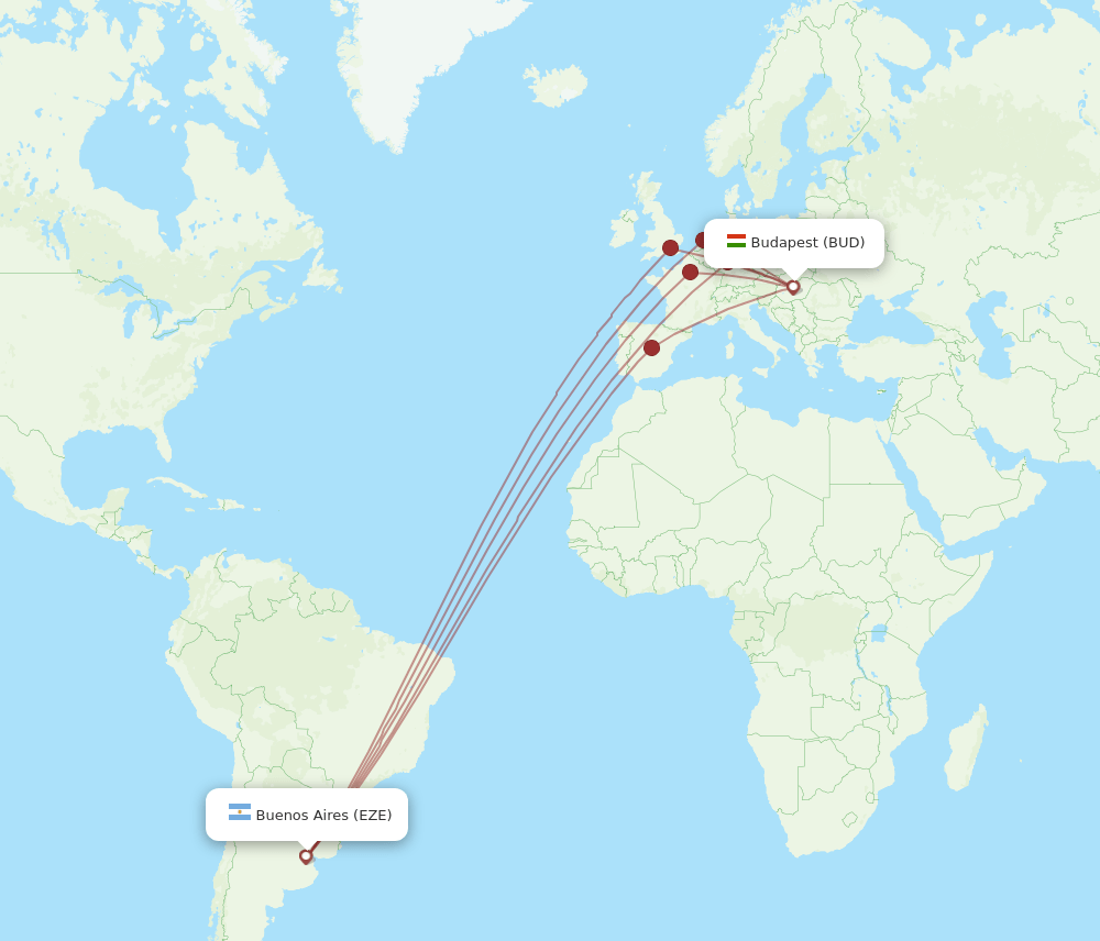 BUD-EZE flight routes