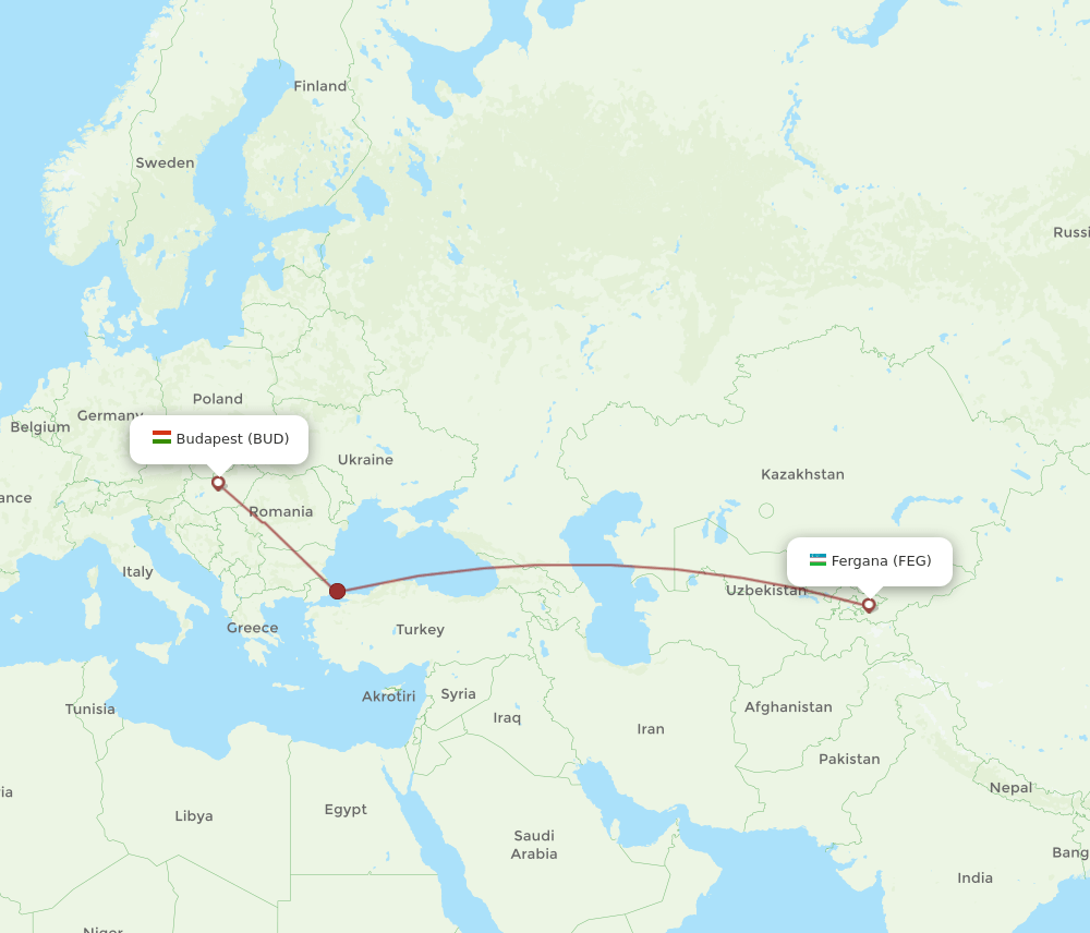 BUD-FEG flight routes