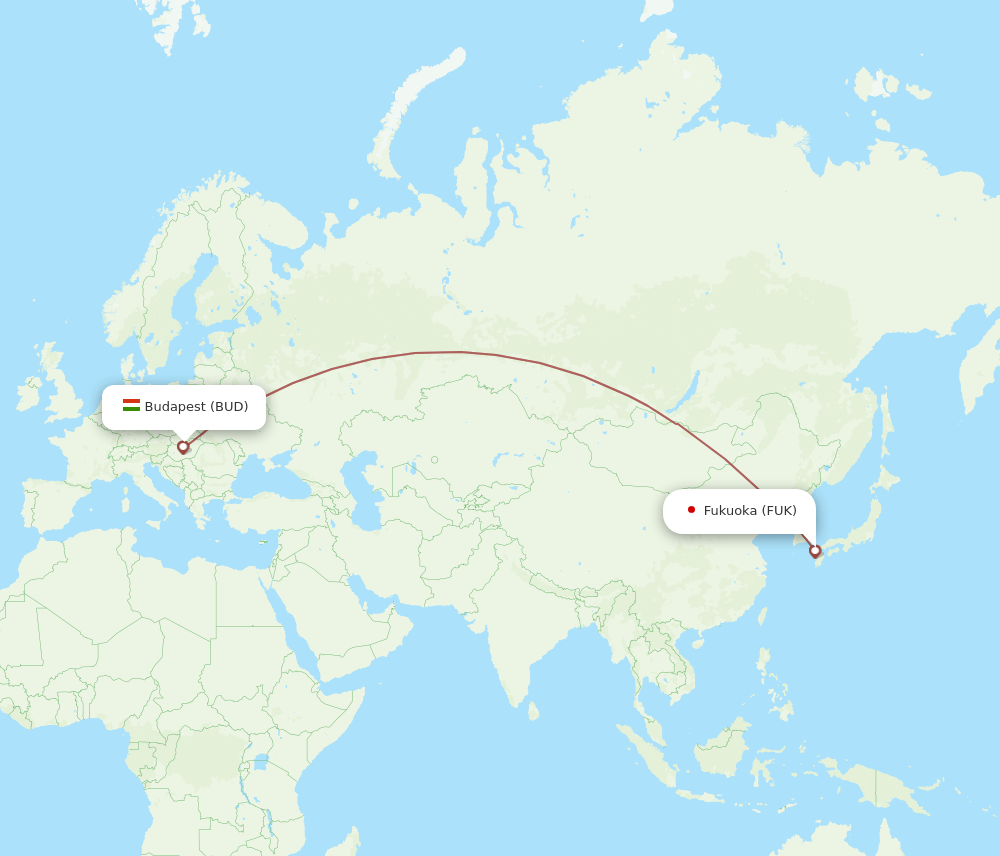 BUD-FUK flight routes