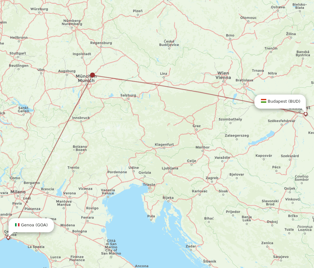 BUD-GOA flight routes