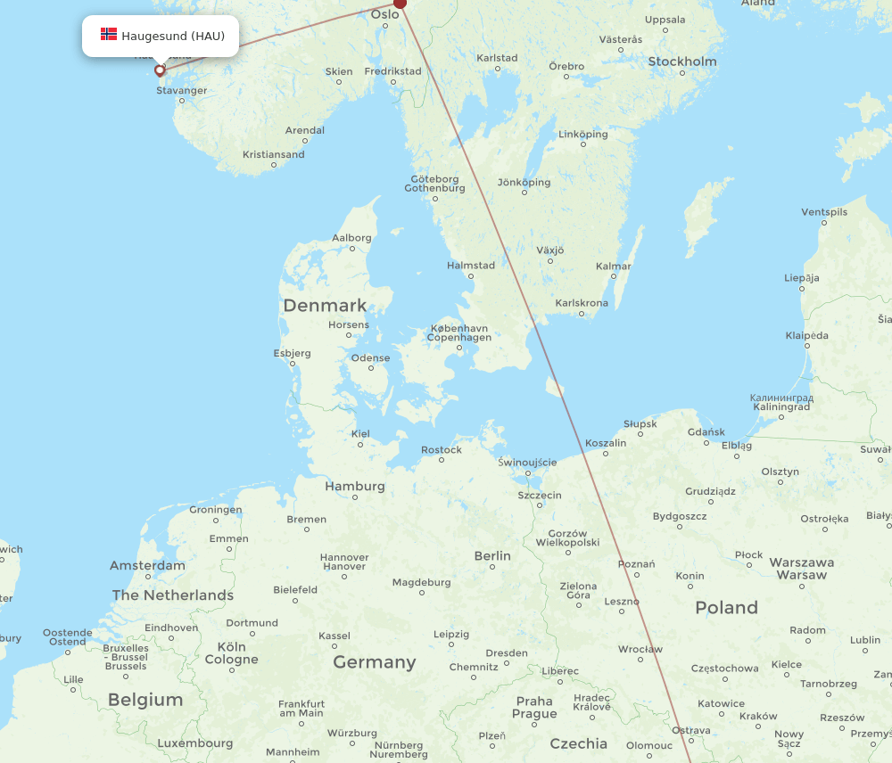 BUD-HAU flight routes