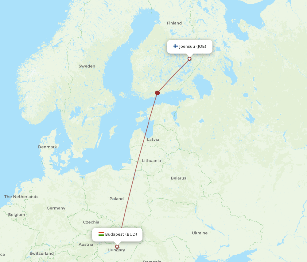 BUD-JOE flight routes