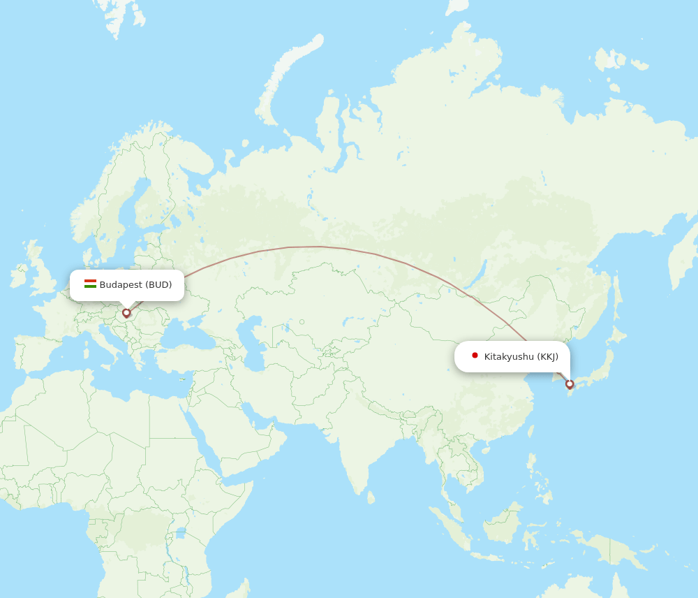 BUD to KKJ flights and routes map