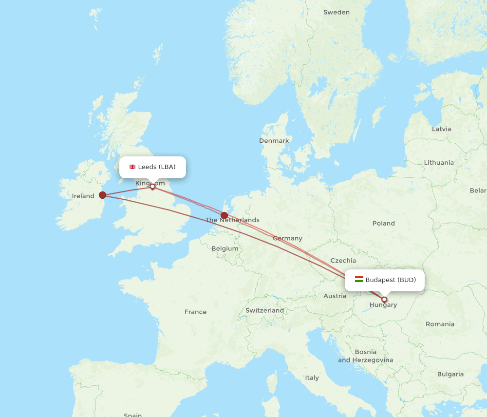 BUD-LBA flight routes