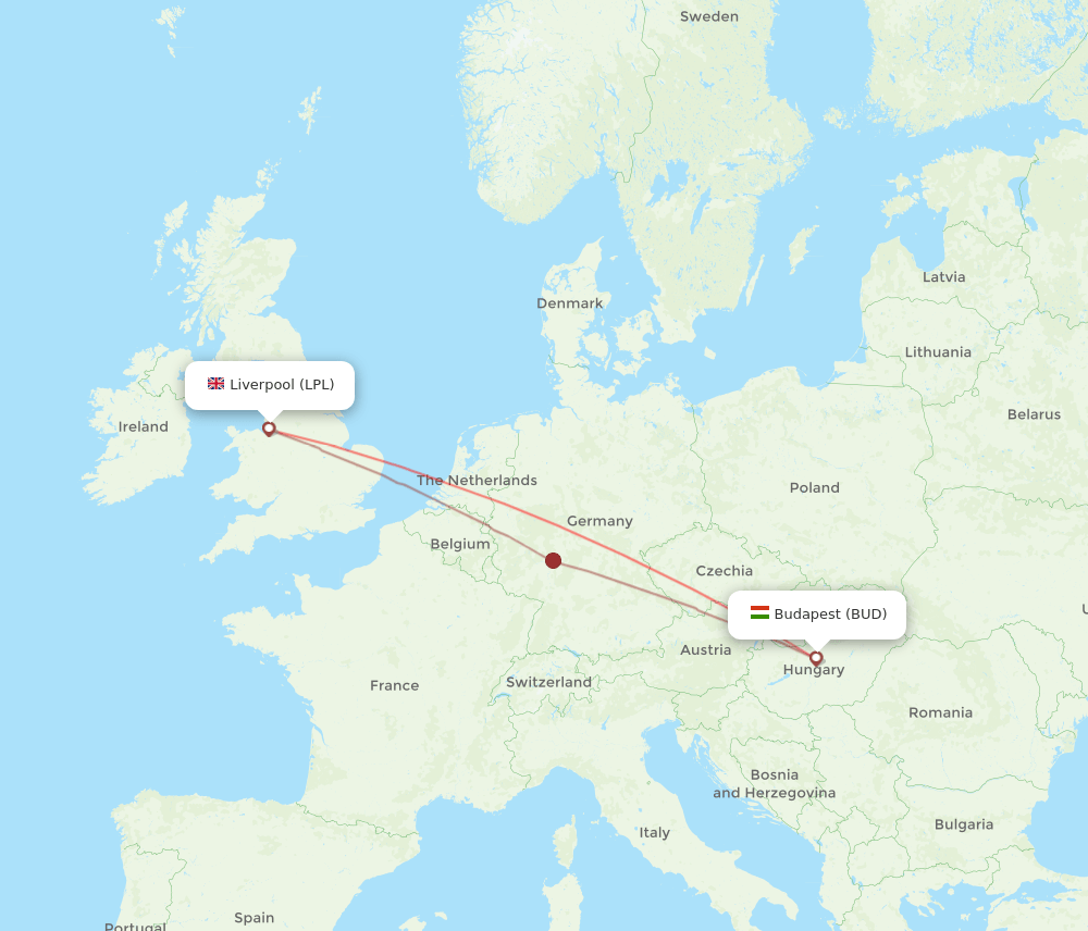 BUD-LPL flight routes