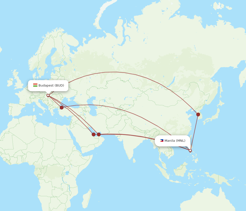 BUD-MNL flight routes