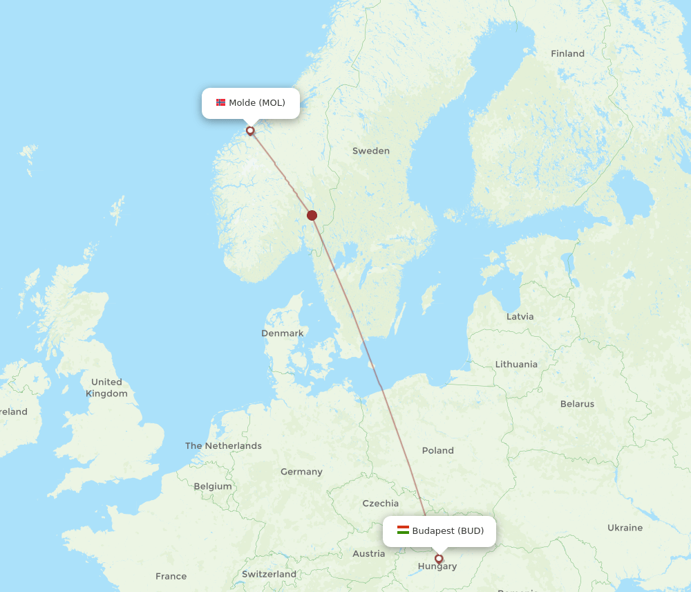 BUD-MOL flight routes