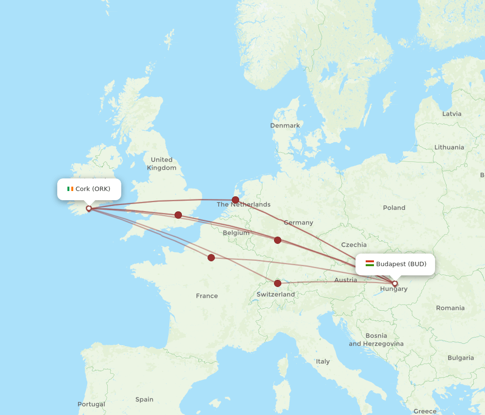 BUD-ORK flight routes
