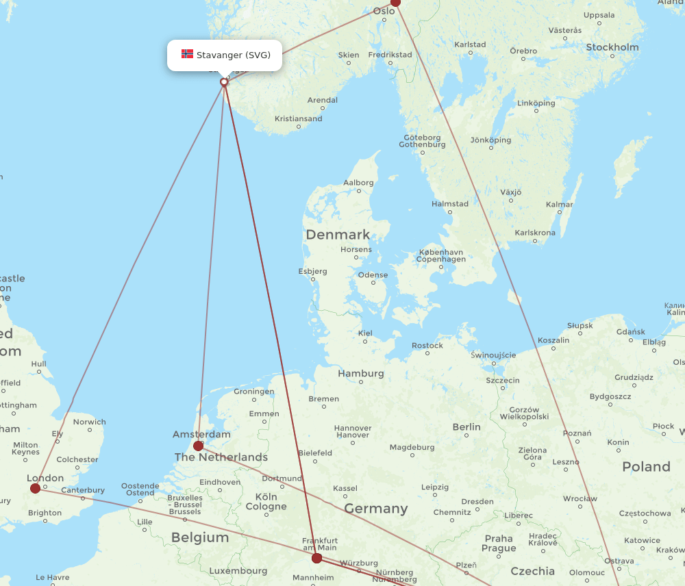 BUD-SVG flight routes