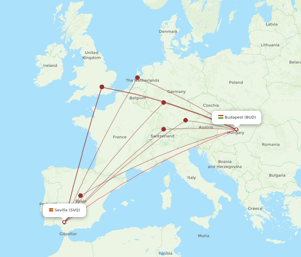 BUD-SVQ flight routes