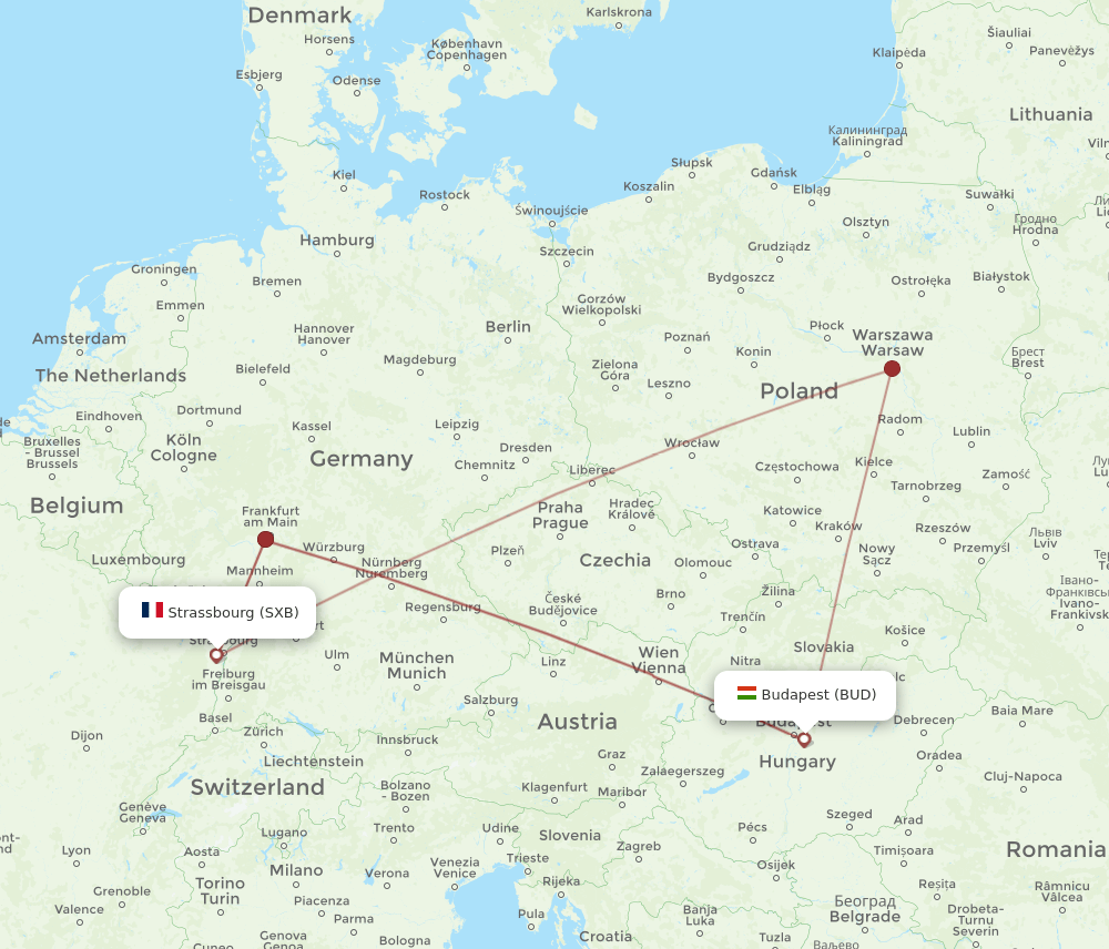 BUD-SXB flight routes