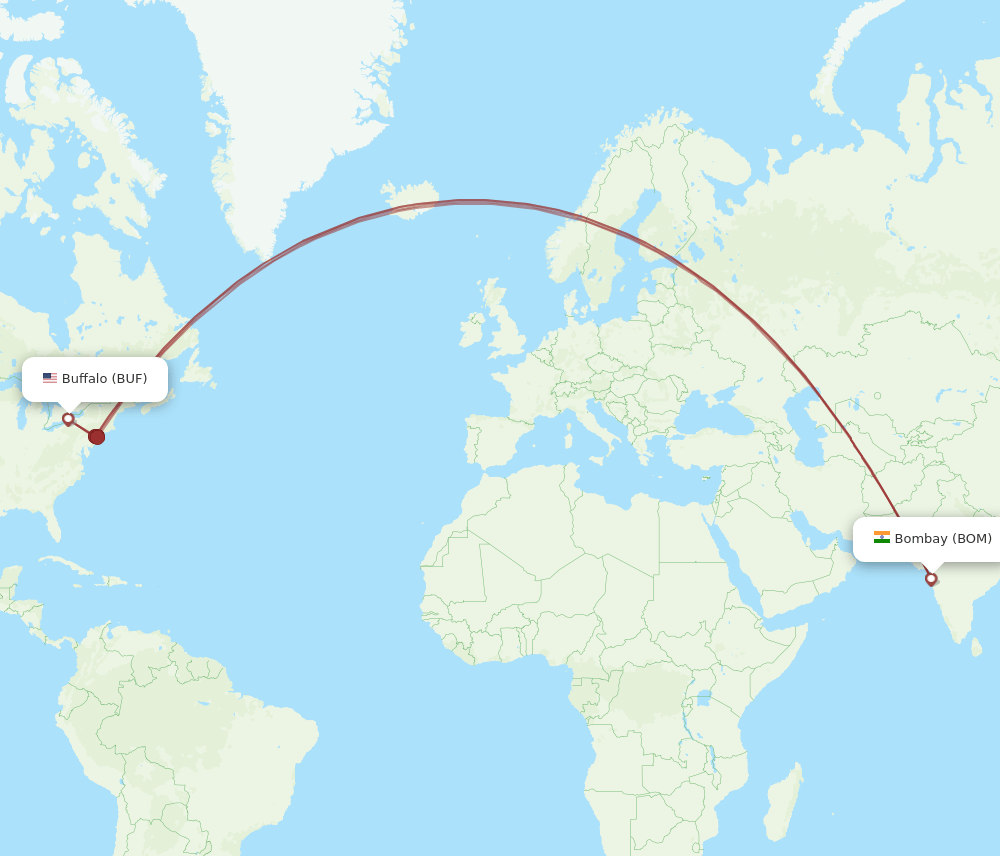 BUF-BOM flight routes