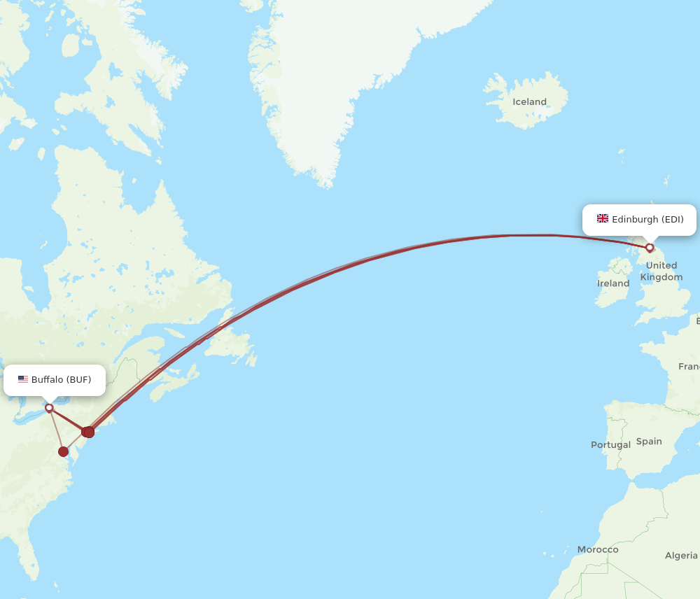 BUF-EDI flight routes