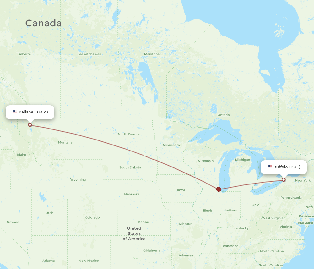 BUF-FCA flight routes
