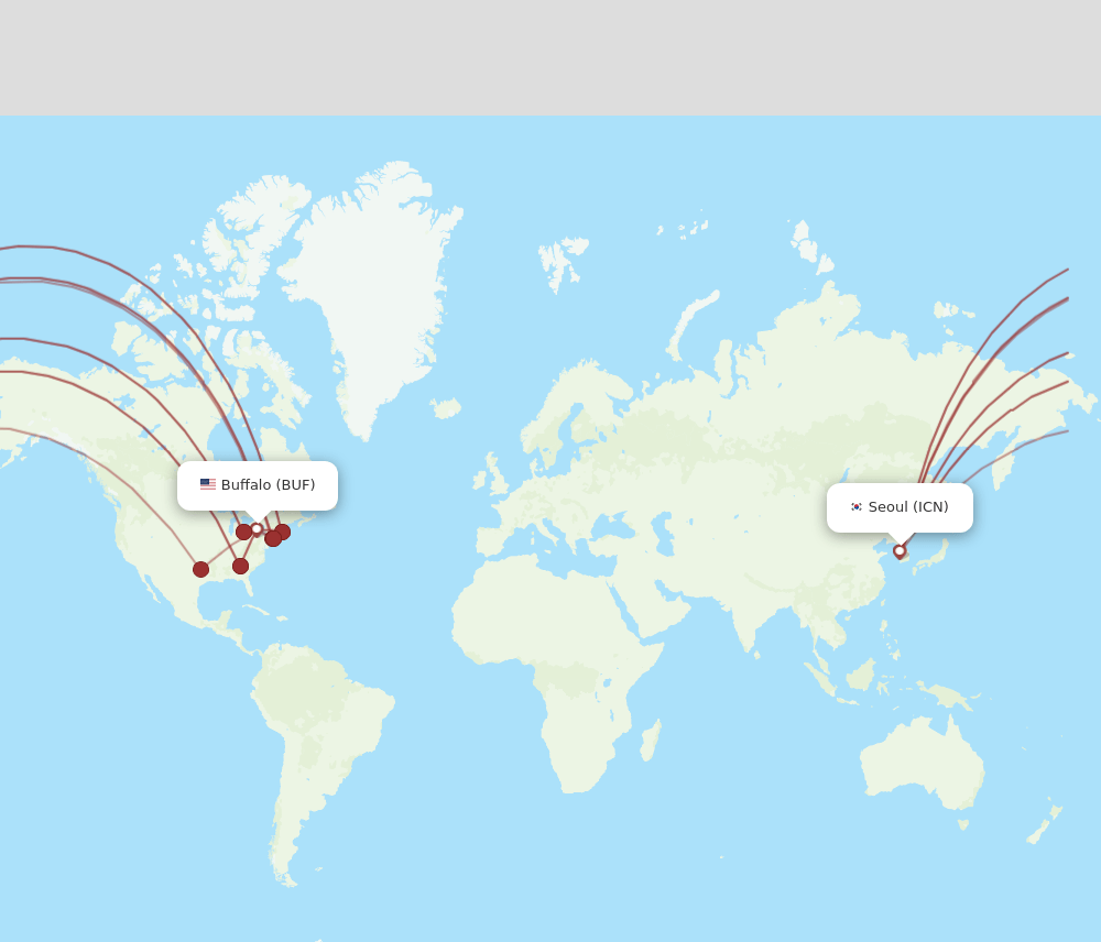 BUF-ICN flight routes
