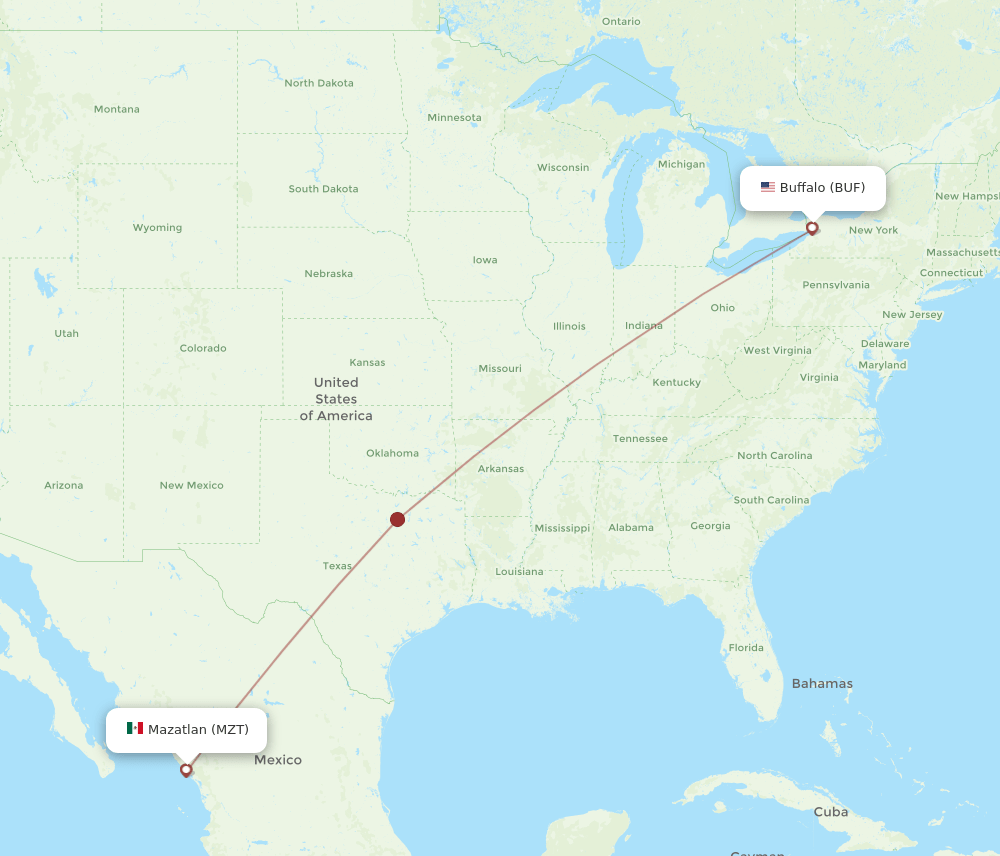 BUF-MZT flight routes