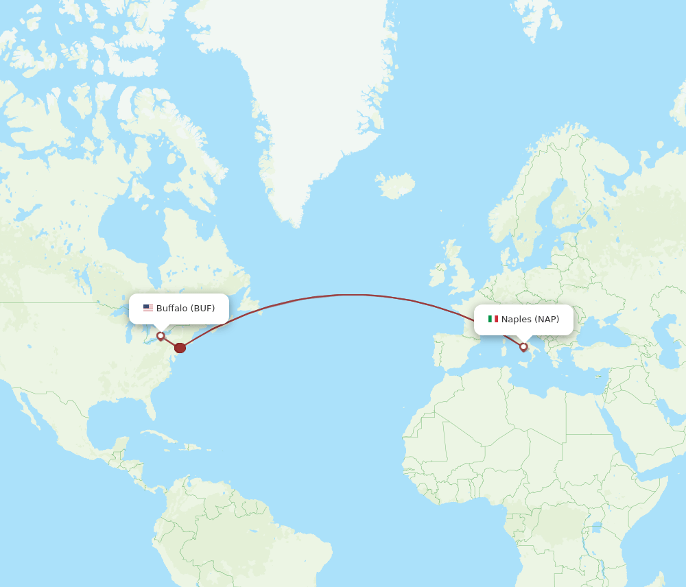 BUF to NAP flights and routes map