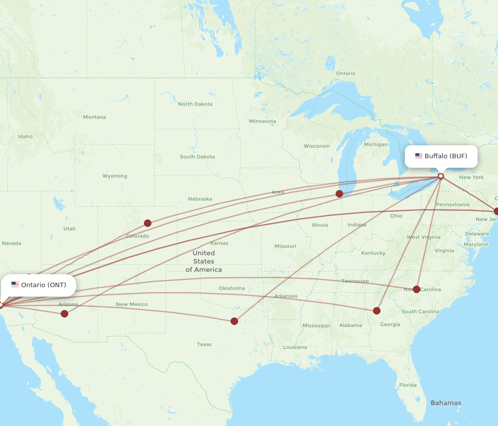 BUF-ONT flight routes