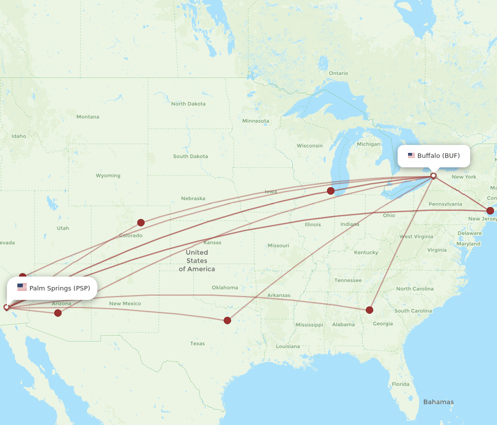 BUF-PSP flight routes