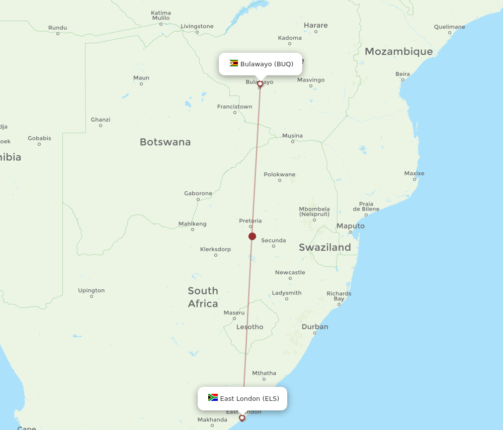 BUQ-ELS flight routes
