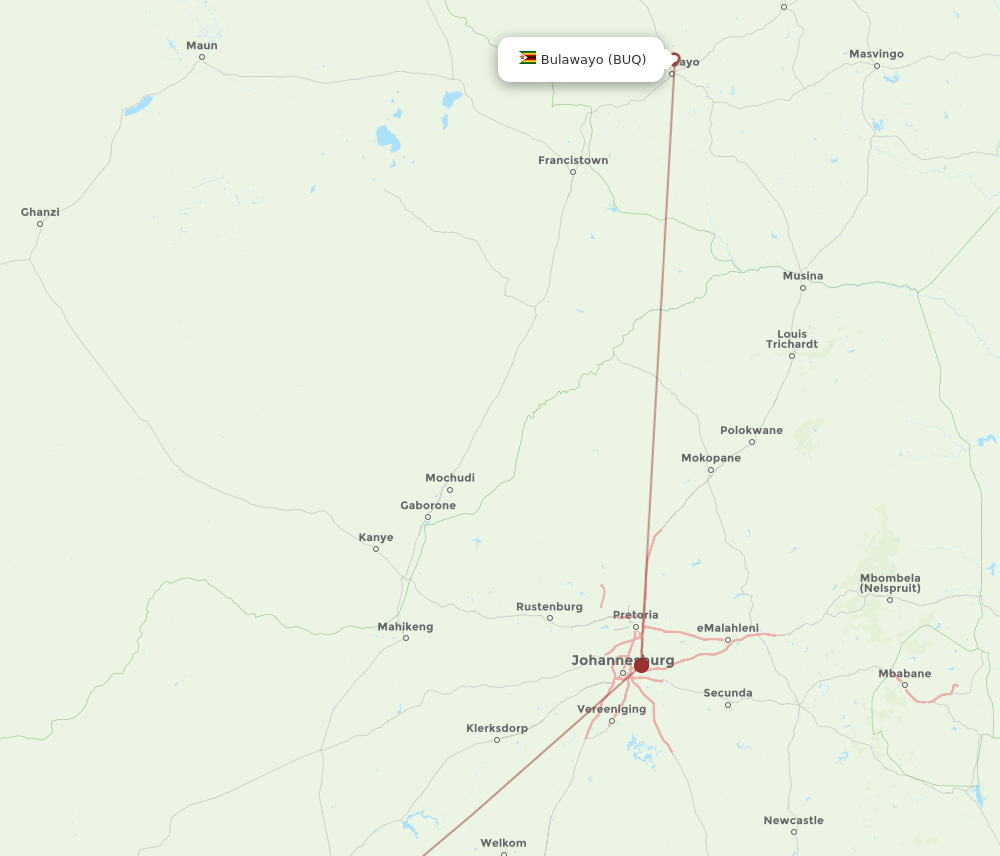 BUQ to KIM flights and routes map