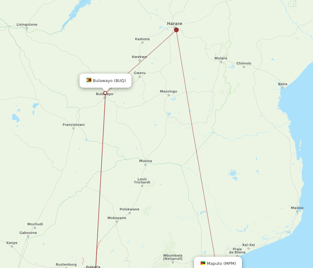 BUQ-MPM flight routes