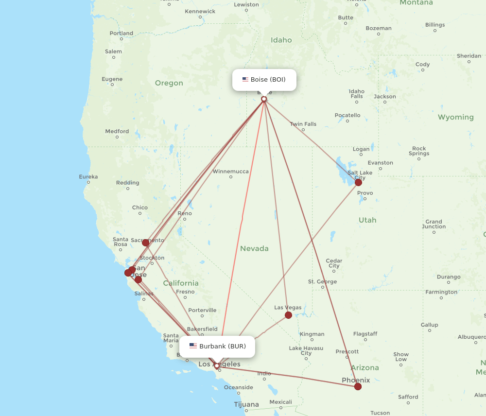 BUR-BOI flight routes
