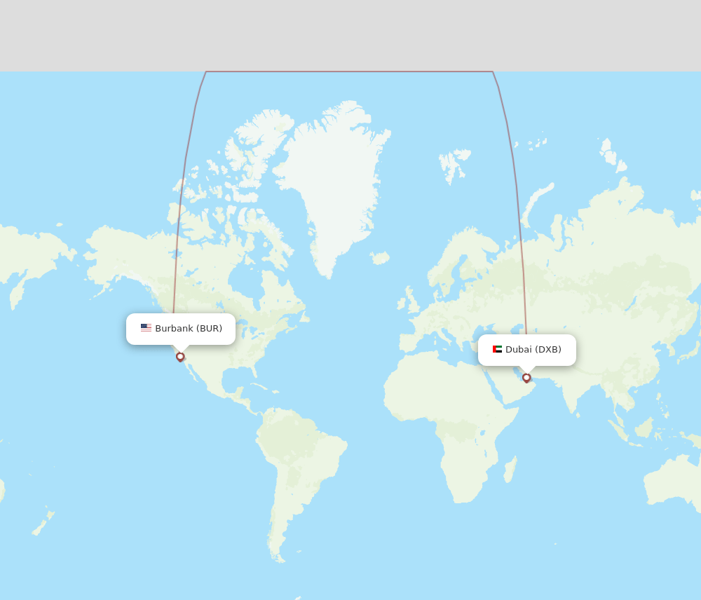 BUR-DXB flight routes
